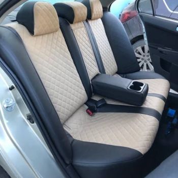 Авточехлы Автопилот Чёрный бежевый Ромб